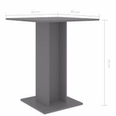 Greatstore Bistro stolek šedý 60 x 60 x 75 cm dřevotříska