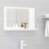 Greatstore Koupelnové zrcadlo bílé vysoký lesk 60x10,5x37 cm dřevotříska