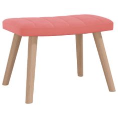 Greatstore Relaxační křeslo se stoličkou růžové samet