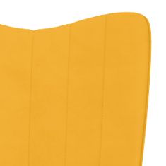 Greatstore Relaxační křeslo hořčicově žluté samet