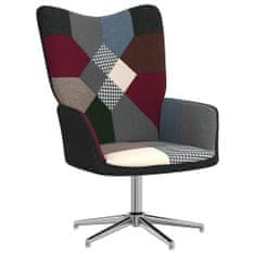 Greatstore Relaxační křeslo se stoličkou patchwork textil