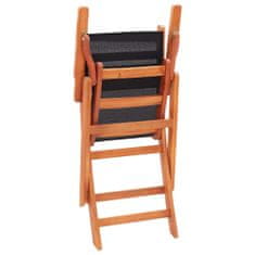 Petromila Skládací zahradní židle 4 ks černé masivní eukalyptus textilen
