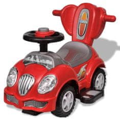 Greatstore Červené dětské odrážedlo auto s vodicí tyčí