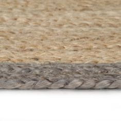 Greatstore Ručně vyrobený koberec juta s šedým okrajem 240 cm