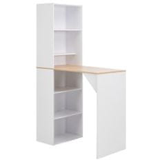 shumee Barový stůl se skříní bílý 115 x 59 x 200 cm