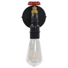 Greatstore Nástěnná lampa design vodovodní kohoutek černá E27