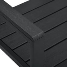Greatstore 3dílný bistro set HDPE černý dřevěný vzhled