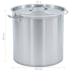 Vidaxl Hrnec na polévku 71 l 45 x 45 cm nerezová ocel