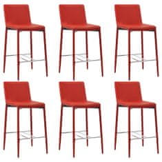 Greatstore Barové stoličky 6 ks červené umělá kůže