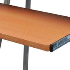 Greatstore PC stůl s vysouvací deskou na klávesnici a horní poličkou hnědý