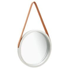 Greatstore Nástěnné zrcadlo s popruhem 40 cm stříbrné