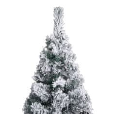Greatstore Úzký umělý vánoční stromeček zasněžený zelený 240 cm PVC