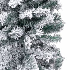 Greatstore Úzký umělý vánoční stromeček zasněžený zelený 240 cm PVC