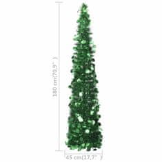 Greatstore Skládací umělý vánoční stromek zelený 180 cm PET