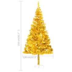 Greatstore Umělý vánoční stromek se stojanem zlatý 210 cm PET