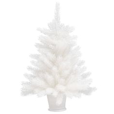 Greatstore Umělý vánoční stromek s realistickým jehličím bílý 65 cm