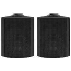 Vidaxl Nástěnné stereo reproduktory 2 ks černé indoor outdoor 80 W