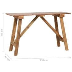 Greatstore Konzolový stolek 130 x 40 x 80 cm masivní recyklované dřevo