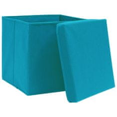 shumee Úložné boxy s víky 4 ks 28 x 28 x 28 cm bledě modré