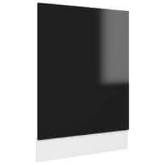 Greatstore Panel na myčku černý vysoký lesk 45 x 3 x 67 cm dřevotříska