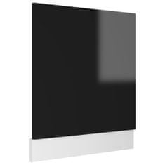 Greatstore Panel na myčku černý vysoký lesk 59,5 x 3 x 67 cm dřevotříska