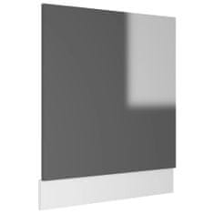 Greatstore Panel na myčku šedý vysoký lesk 59,5 x 3 x 67 cm dřevotříska