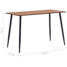 shumee Jídelní stůl hnědý 120 x 60 x 75 cm MDF