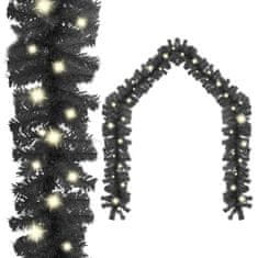 Greatstore Vánoční girlanda s LED světýlky 5 m černá