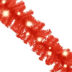 Greatstore Vánoční girlanda s LED světýlky 20 m červená