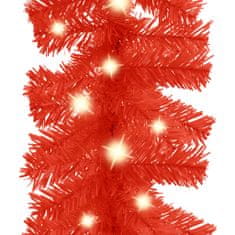 Greatstore Vánoční girlanda s LED světýlky 10 m červená