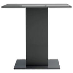 Greatstore Jídelní stůl šedý s vysokým leskem 80 x 80 x 75 cm dřevotříska