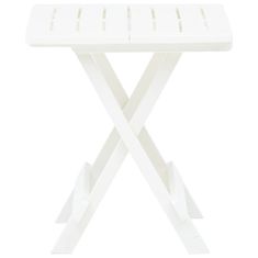 Vidaxl Skládací zahradní stůl bílý 45 x 43 x 50 cm plast