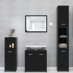 Greatstore 3dílný set koupelnového nábytku černý dřevotříska
