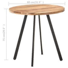 shumee Jídelní stůl 80 cm masivní akáciové dřevo