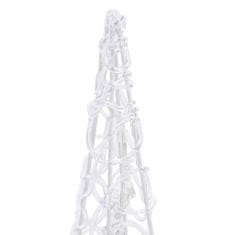 Greatstore Akrylový dekorativní světelný LED kužel studený bílý 90 cm