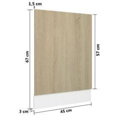 Greatstore Panel na myčku dub sonoma 45 x 3 x 67 cm dřevotříska