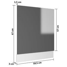 Greatstore Panel na myčku šedý vysoký lesk 59,5 x 3 x 67 cm dřevotříska