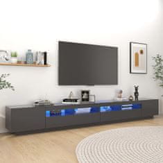 Greatstore TV skříňka s LED osvětlením šedá 300 x 35 x 40 cm