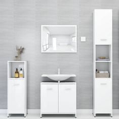 Greatstore 3dílný set koupelnového nábytku bílý vysoký lesk dřevotříska