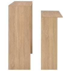 Greatstore Barový stůl se 2 stolními deskami dubový 130 x 40 x 120 cm