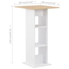 shumee Barový stůl bílý 60 x 60 x 110 cm