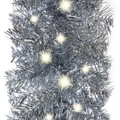 Greatstore Vánoční girlanda s LED světýlky 10 m stříberná