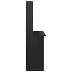 Vidaxl Psací stůl a police černý vysoký lesk 110x45x157 cm dřevotříska