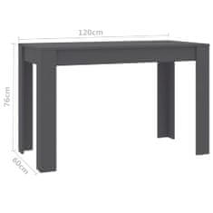 Greatstore Jídelní stůl šedý 120 x 60 x 76 cm dřevotříska