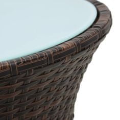 Petromila Zahradní odkládací stolek tvar bubnu hnědý polyratan