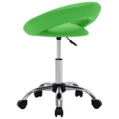 Greatstore Pracovní židle na kolečkách zelená umělá kůže