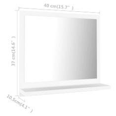 shumee Koupelnové zrcadlo bílé 40 x 10,5 x 37 cm dřevotříska