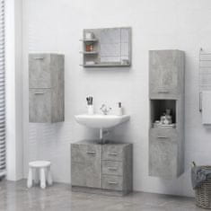 Greatstore Koupelnové zrcadlo betonově šedé 60 x 10,5 x 45 cm dřevotříska