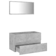 Greatstore 2dílný set koupelnového nábytku betonově šedý dřevotříska