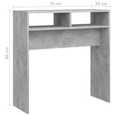 Vidaxl Konzolový stolek betonově šedý 78 x 30 x 80 cm dřevotříska